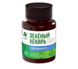 При диабете, Зеленый лекарь капс. 0.45 г №60 фитокомплекс