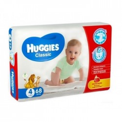 Подгузники, Huggies (Хаггис) 7-18 кг №68 классик