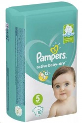 Подгузники, Pampers (Памперс) 11-16 кг р. 5 №10 актив беби драй джуниор