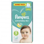 Подгузники, Pampers (Памперс) 11-16 кг р. 5 №60 актив беби драй