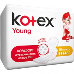 Прокладки женские, Kotex (Котекс) 10 шт Янг ультра нормал