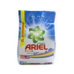 Порошок стиральный, Ariel (Ариэль) 4.5 кг 100% Эталон первозданной чистоты автомат колор 2 в 1 тач оф Ленор полиэт. упак.