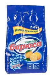 Порошок стиральный, Бирюса 2.4 кг универсал активные кристаллы для ручной и автоматической стирки пакет полиэтиленовый