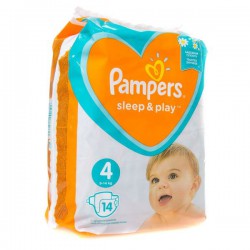 Подгузники, Pampers (Памперс) 9-14 кг р. 4 №14 слип энд плей макси