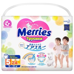 Подгузники-трусики, Merries (Меррис) 12-22 кг р. big №24